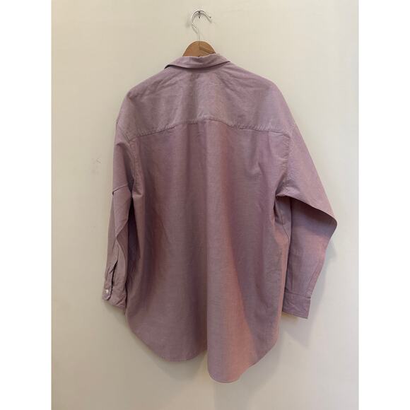 Frank And Eileen Shirley Button Up Washed Wine Oxford Long Sleeve Oversized S - Picture 6 of 6